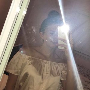 Reflective off the shoulder forever 21 Blouse